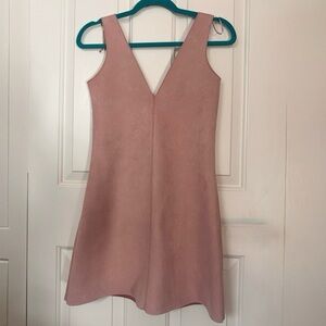 Zara Blush Pink Suede Dress